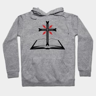 Cross of the Lord Jesus Christ and an open bible. Hoodie